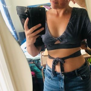 Super soft sexy unique wrap tie shirt